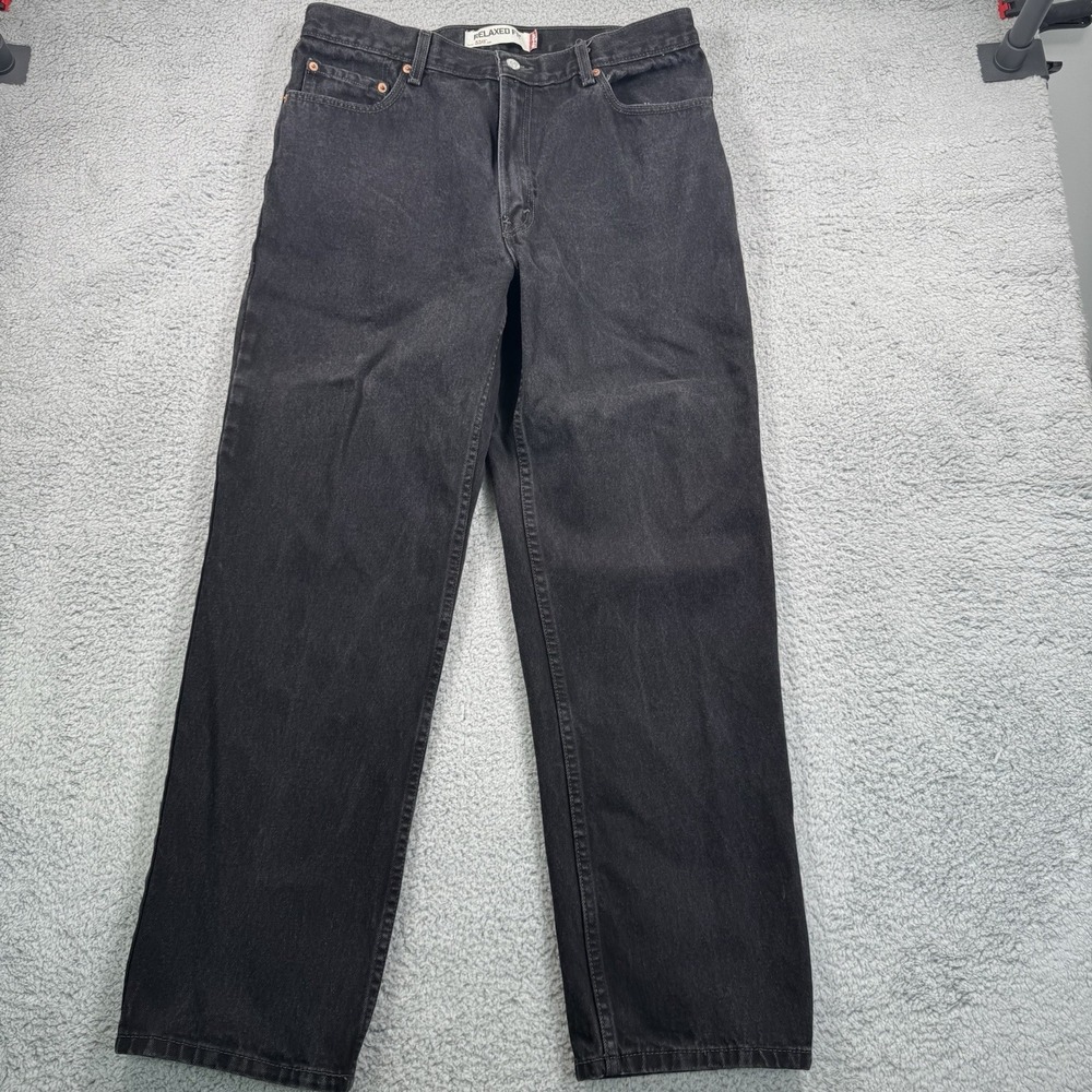 Levi's‎ Jeans Mens 36x31 550 Relaxed Tapered Black Denim